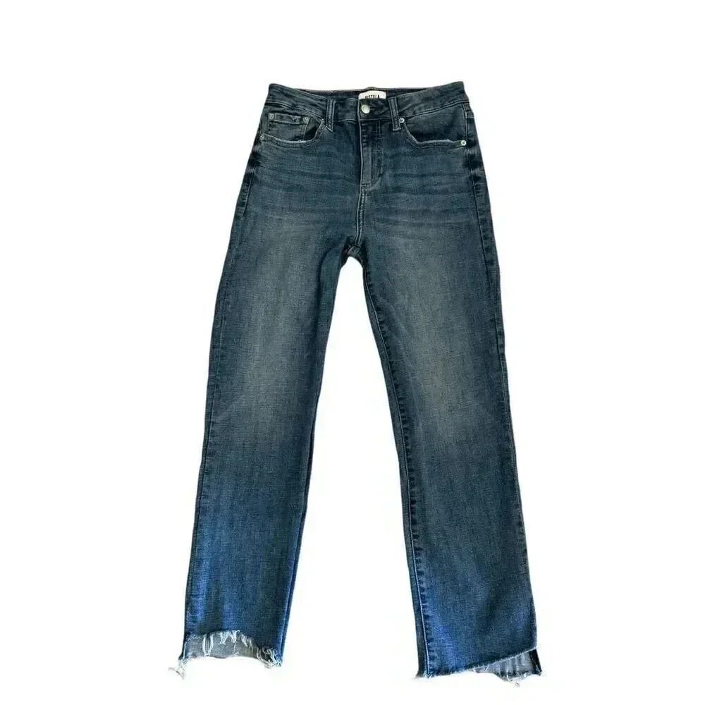 Pistola blue high rise distressed Monroe slim raw jeans 27 #1989